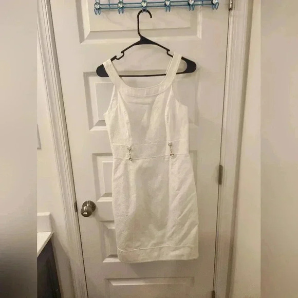 Vineyard Vines Kentucky Derby Dress US Size 6 White Midi Sleeveless - Picture 1 of 6